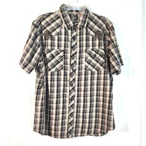 HELIX MULTICOLOR PLAID DRESS SHIRT SIZE  XLARGE